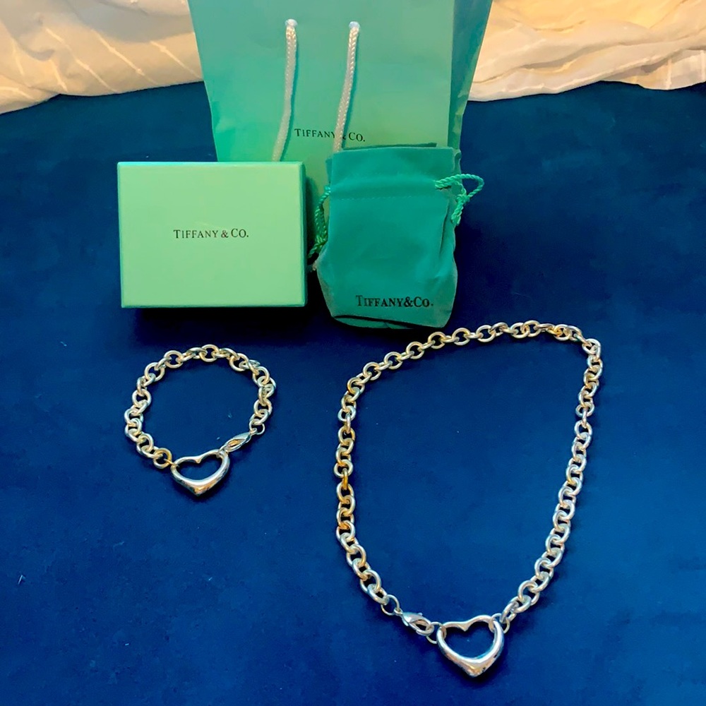 Necklace and bracelet/anklet set. Sterling silver authentic. with bag and box